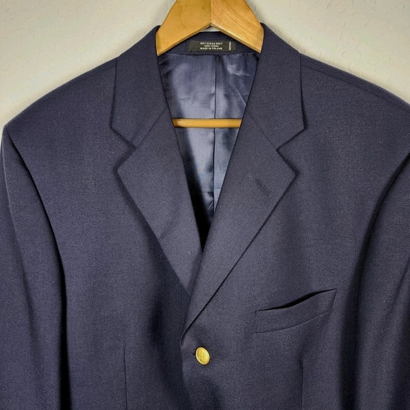 John Weitz Other - John Weitz Sport Coat Mens 42L Navy Wool Gold Buttons‎ Classic Career Preppy NEW